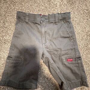 Levi's Boys Gray Cargo Shorts with Red Logo Tab